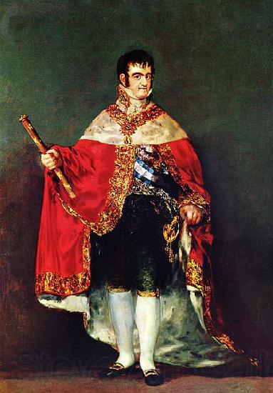 Francisco de Goya Portrait of Ferdinand VII of Spain in his robes of state